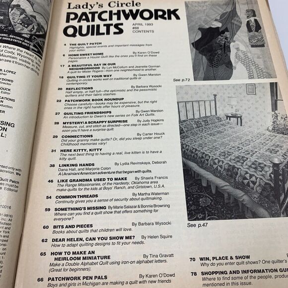 2 Lady's Circle Patchwork Quilts Magazines Dec 1992 & April 1993 Quilt‎ Patterns - Picture 8 of 11